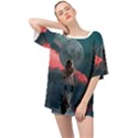 Astronaut-moon-space-nasa-planet Oversized Chiffon Top View1