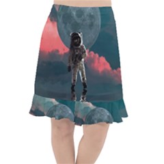 Astronaut-moon-space-nasa-planet Fishtail Chiffon Skirt by Cowasu