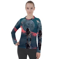 Astronaut-moon-space-nasa-planet Women s Pique Long Sleeve T-shirt