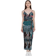 Astronaut-moon-space-nasa-planet V-neck Camisole Jumpsuit by Cowasu