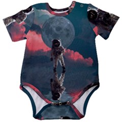 Astronaut-moon-space-nasa-planet Baby Short Sleeve Bodysuit by Cowasu