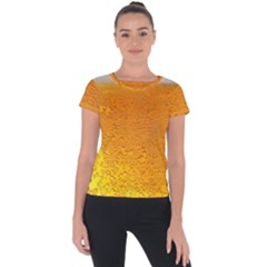 Beer Bubbles Pattern Short Sleeve Sports Top  by Cowasu