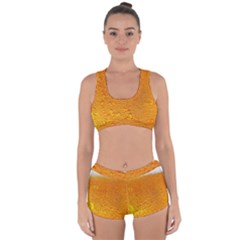 Beer Bubbles Pattern Racerback Boyleg Bikini Set by Cowasu