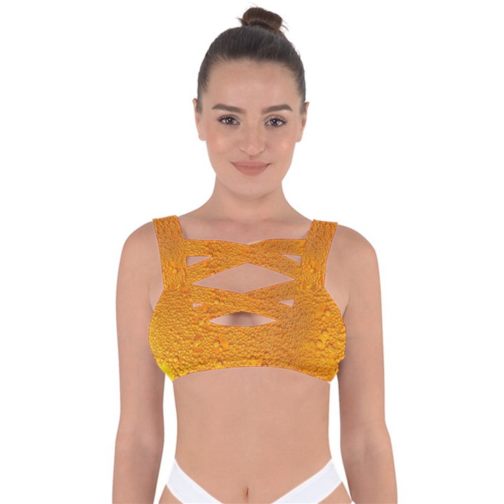 Beer Bubbles Pattern Bandaged Up Bikini Top