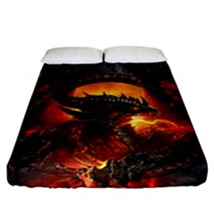 Dragon Fire Fantasy Art Fitted Sheet (california King Size)