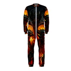 Dragon Fire Fantasy Art Onepiece Jumpsuit (kids) by Cowasu