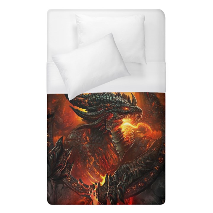 Dragon Fire Fantasy Art Duvet Cover (Single Size)