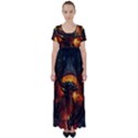 Dragon Fire Fantasy Art High Waist Short Sleeve Maxi Dress View1