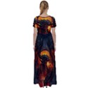 Dragon Fire Fantasy Art High Waist Short Sleeve Maxi Dress View2