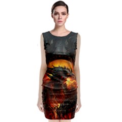 Dragon Fire Fantasy Art Classic Sleeveless Midi Dress by Cowasu