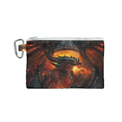 Dragon Fire Fantasy Art Canvas Cosmetic Bag (small) by Cowasu