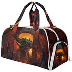 Dragon Fire Fantasy Art Burner Gym Duffel Bag by Cowasu