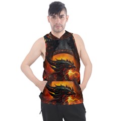 Dragon Fire Fantasy Art Men s Sleeveless Hoodie by Cowasu