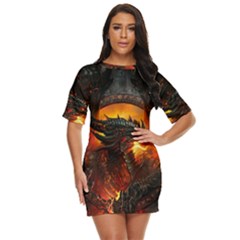 Dragon Fire Fantasy Art Just Threw It On Dress by Cowasu