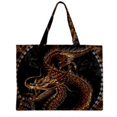 Fantasy Dragon Pentagram Zipper Mini Tote Bag by Cowasu