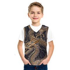 Fantasy Dragon Pentagram Kids  Basketball Tank Top by Cowasu