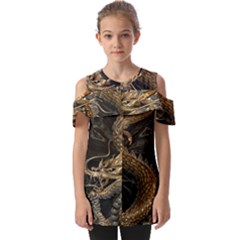 Fantasy Dragon Pentagram Fold Over Open Sleeve Top by Cowasu