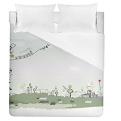 Abstract-background-children Duvet Cover (queen Size) by Cowasu