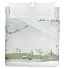 Abstract-background-children Duvet Cover Double Side (queen Size) by Cowasu