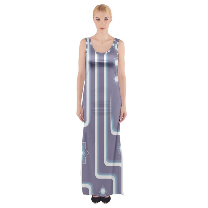 Pattern-non-seamless-background Thigh Split Maxi Dress