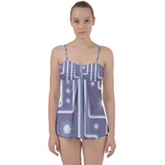 Pattern-non-seamless-background Babydoll Tankini Set by Cowasu