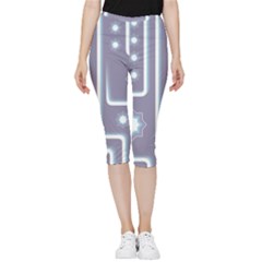 Pattern-non-seamless-background Inside Out Lightweight Velour Capri Leggings  by Cowasu