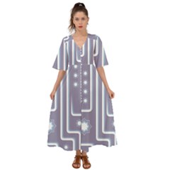 Pattern-non-seamless-background Kimono Sleeve Boho Dress