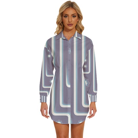 Pattern-non-seamless-background Womens Long Sleeve Shirt Dress by Cowasu