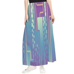 Non-seamless-pattern-background Maxi Chiffon Skirt by Cowasu