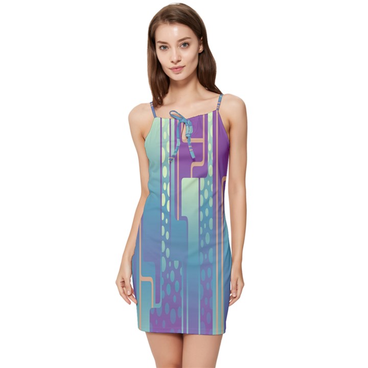 Non-seamless-pattern-background Summer Tie Front Dress