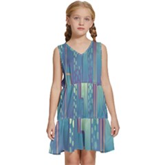 Non-seamless-pattern-background Kids  Sleeveless Tiered Mini Dress by Cowasu