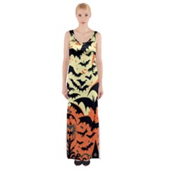 Bat Pattern Thigh Split Maxi Dress by Valentinaart