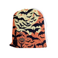 Bat Pattern Drawstring Pouch (xl) by Valentinaart