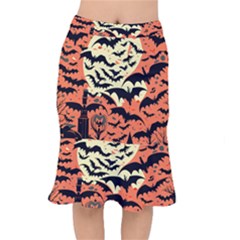 Bat Pattern Short Mermaid Skirt by Valentinaart