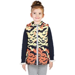 Bat Pattern Kids  Hooded Puffer Vest by Valentinaart