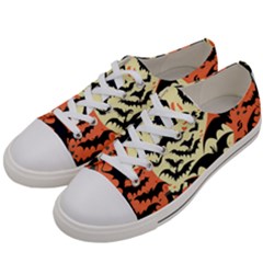 Bat Pattern Women s Low Top Canvas Sneakers by Valentinaart