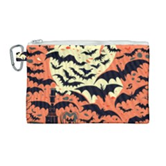 Bat Pattern Canvas Cosmetic Bag (large) by Valentinaart