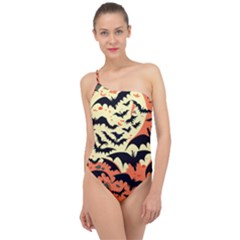 Bat Pattern Classic One Shoulder Swimsuit by Valentinaart