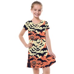 Bat Pattern Kids  Cross Web Dress by Valentinaart