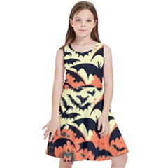 Bat Pattern Kids  Skater Dress by Valentinaart