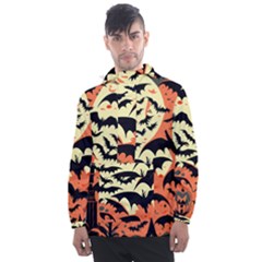 Bat Pattern Men s Front Pocket Pullover Windbreaker by Valentinaart