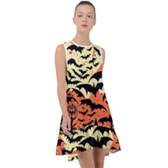 Bat Pattern Frill Swing Dress by Valentinaart