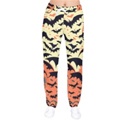 Bat Pattern Women Velvet Drawstring Pants by Valentinaart