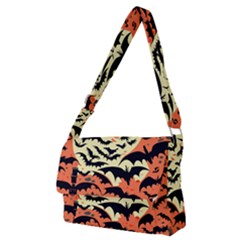 Bat Pattern Full Print Messenger Bag (m) by Valentinaart