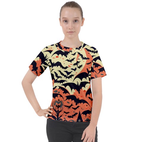 Bat Pattern Women s Sport Raglan T-shirt by Valentinaart