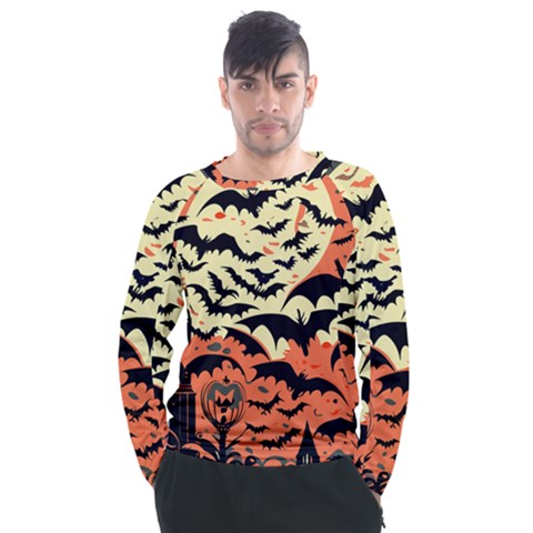 Bat Pattern Men s Long Sleeve Raglan T-shirt by Valentinaart