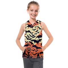 Bat Pattern Kids  Sleeveless Hoodie by Valentinaart