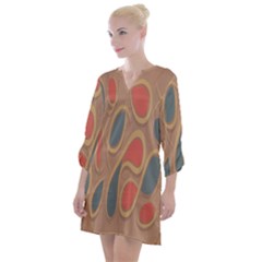 Background-abstract-non-seamless Open Neck Shift Dress by Cowasu