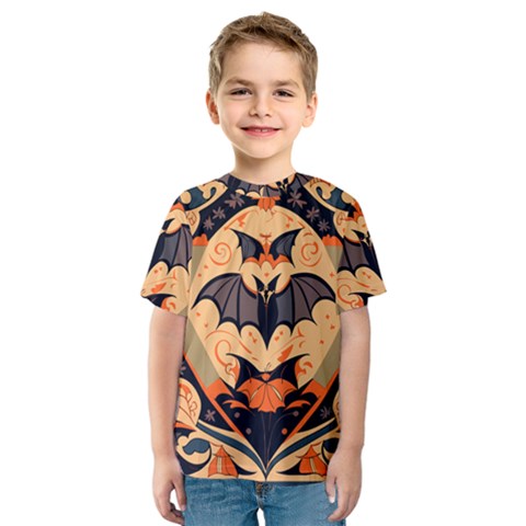 Bat Pattern Kids  Sport Mesh T-shirt by Valentinaart