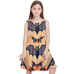 Bat Pattern Kids  Skater Dress by Valentinaart